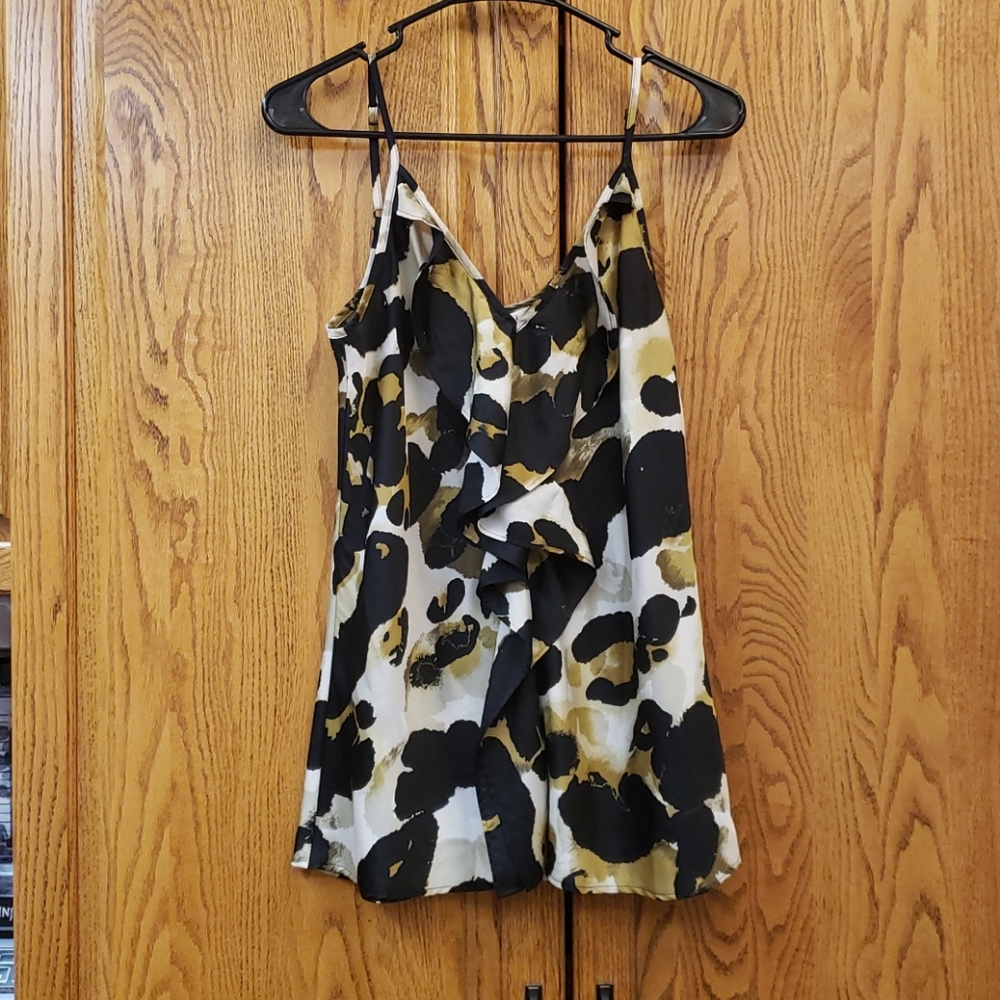 CAbi Cheetah Print Ruffle Top